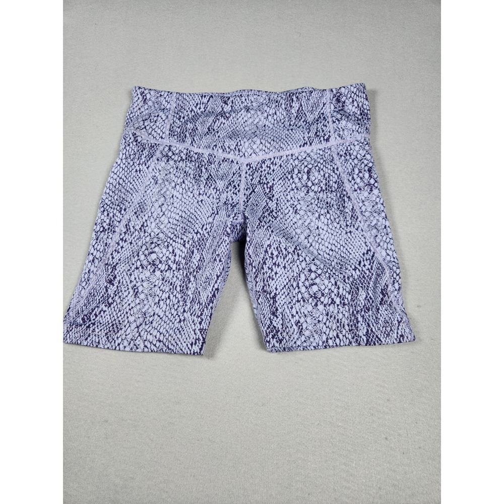 Athletic Works Purple Snakeskin Print Biker Shorts with Pockets Size L